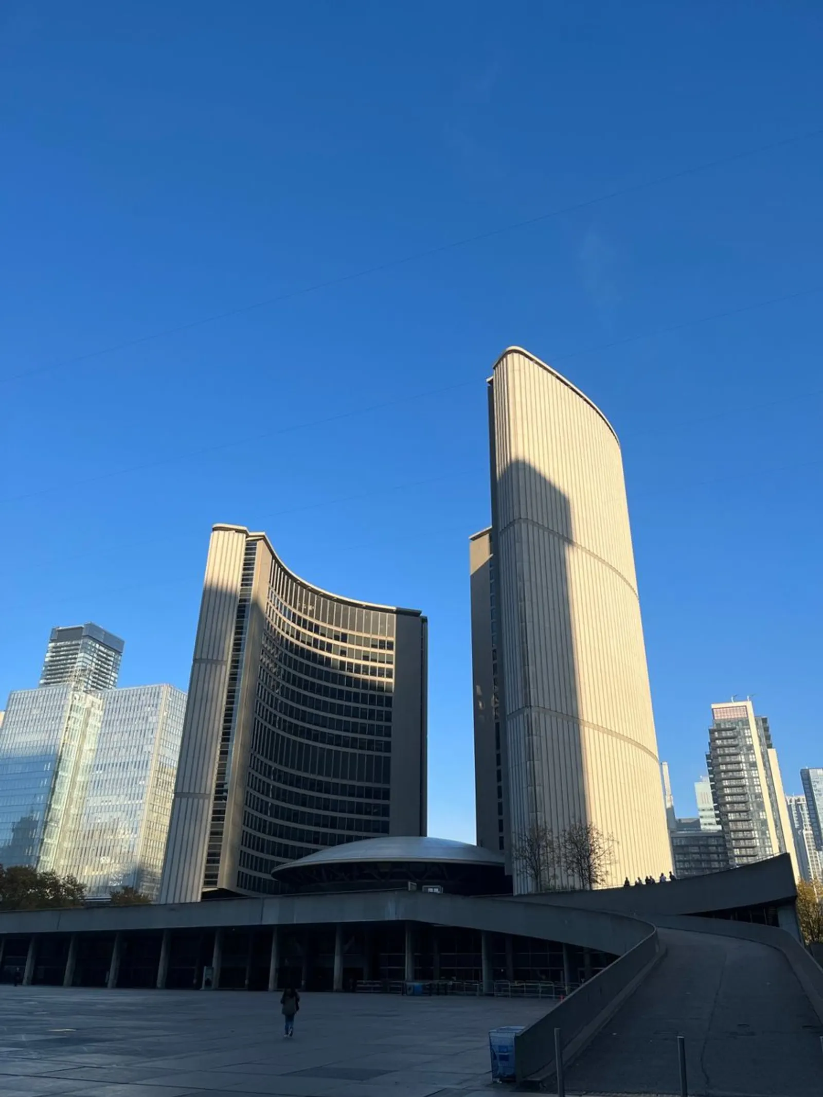 Curved city hall towers — illustrative municipal photograph